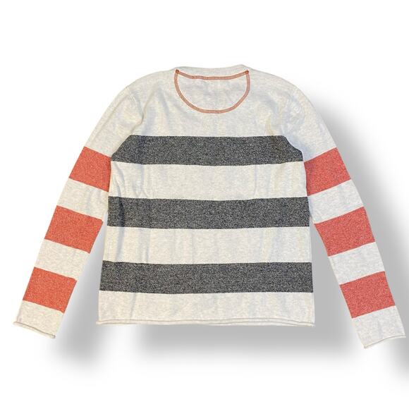 Lisa Todd Off White, Gray and Red Striped Sweater Size XS Minimal, Casual - Picture 5 of 8
